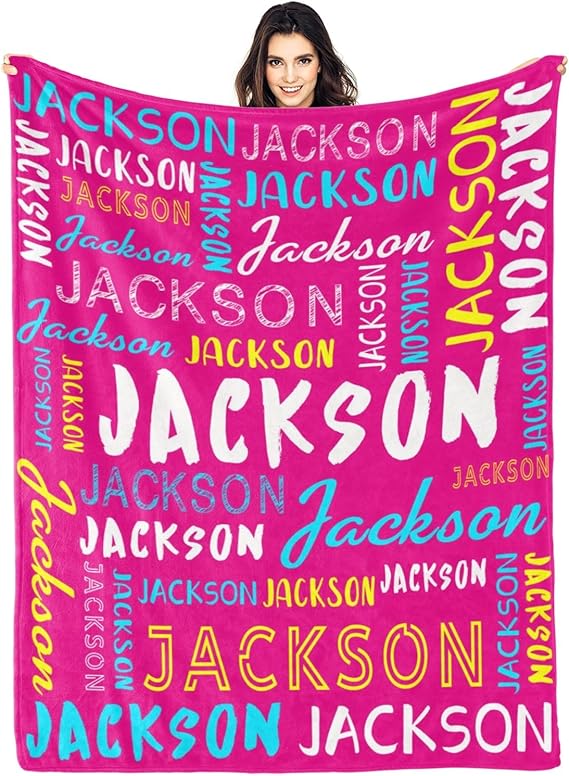 Personalized Name Blanket Customized Baby Blankets for Girls Boys Adults Monogrammed Blankets and Throws Christmas Birthday Mothers Fathers Valentines Day Gift