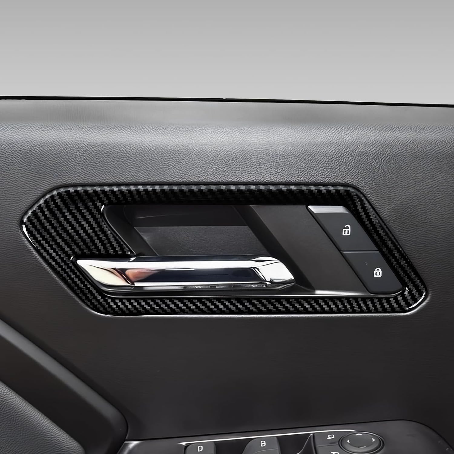 4PCS Car Inner Door Handle Sticker ABS Carbon Fiber Decal Interior Trim Cover for Chevrolet Colorado/GMC Canyon 2023 2024 2025 2026 Accessories