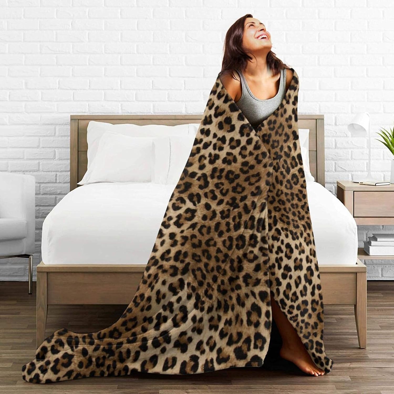 Cheetah Leopard Print Throw Blanket Ultra-Soft Cozy Leopard Decor Fleece Blankets Lightweight Cheetah Blanket for Couch Sofa Bedding Home Decor (50" L x 40" W, Leopard) - Image 8
