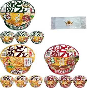 Donbee Kitsune Udon Tempura Soba, 3 Types, 4 Each, 12 Servings, Cup Noodles, Assorted