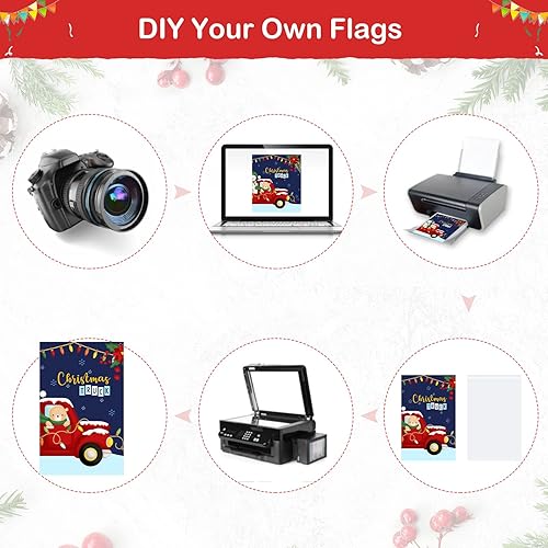 Miniatura 3 de Shimeyao Paquete de 54 banderas de sublimación en blanco para jardín, banderas de transferencia de calor en blanco de 11.8 x 17.7 pulgadas, bandera