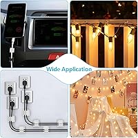 Vista 5 de 100PCS Cable Clips, Adhesive Wire Clips Organizer Cord Clips Management, Cable Staples Outdoor Strong for Wall, Desk, Christmas Lights, String