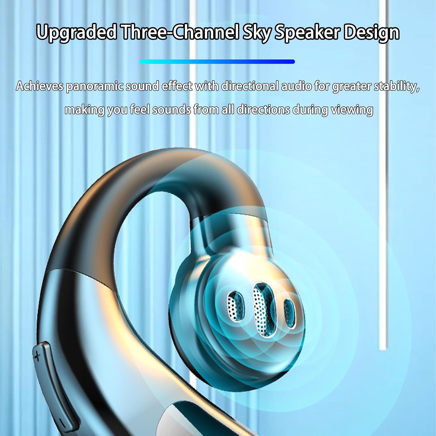 Single Ear Bluetooth 5.5 Earbud-F80(Blue), ENC Noise Cancellation Mic, Hi-Fi Sound, Long Battery with Smart Display, Breathing Light, for Android/iPhone.