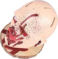 Vista 6 de Cabeza de soporte para cuchillos de calavera, material versátil herramienta de almacenamiento de cocina, decoraciones de fiesta temática de terror