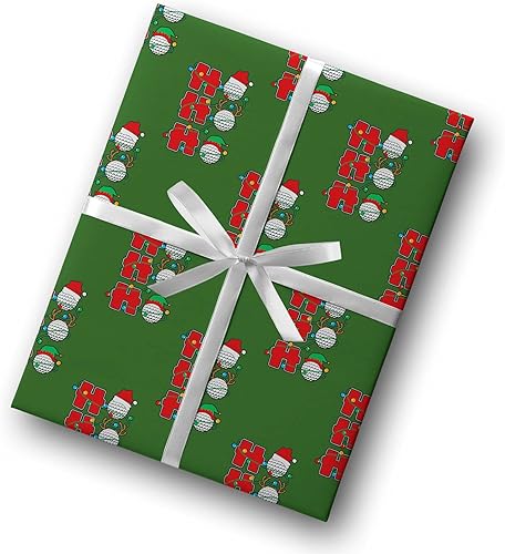Miniatura 5 de Lindo Ho - Pelota de golf regalo de golf luces de Navidad papel de regalo grueso decoración de fiesta de golfistas rollo de 6 pies x 30 pulgadas