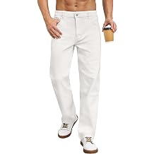 Mens Regular Fit Stretch Jeans Casual Straight Leg Denim Pants