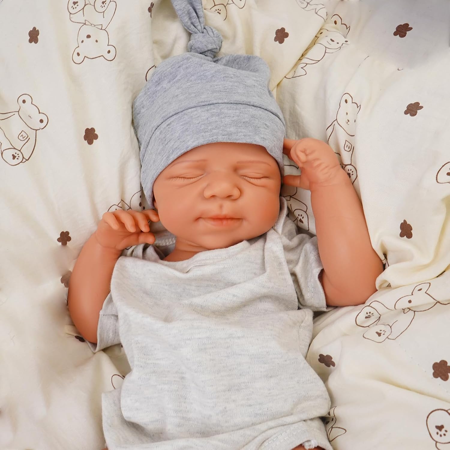 Full Silicone Reborn Baby Dolls-20 Inch Realistic Newborn Anatomically Correct Boy with Realistic Blood Vessels and Skin，Silicone Full Body Lifelike Baby,Great Gift for Children,with Gift Box