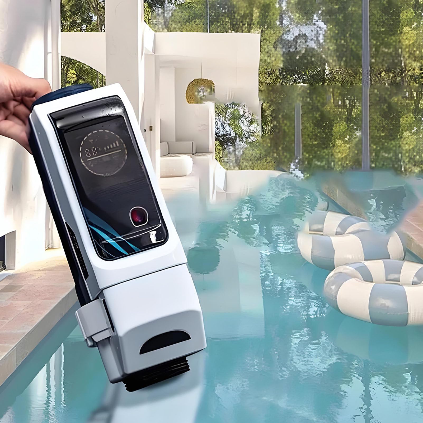 EUMTYDM Saltwater Pool System, Salt Water Chlorination System for Swimming Pools, with Wi-Fi & App Remote Control Salinity Display, Chlorinator Smart Digital Panel 120M3/24g/h (size_name