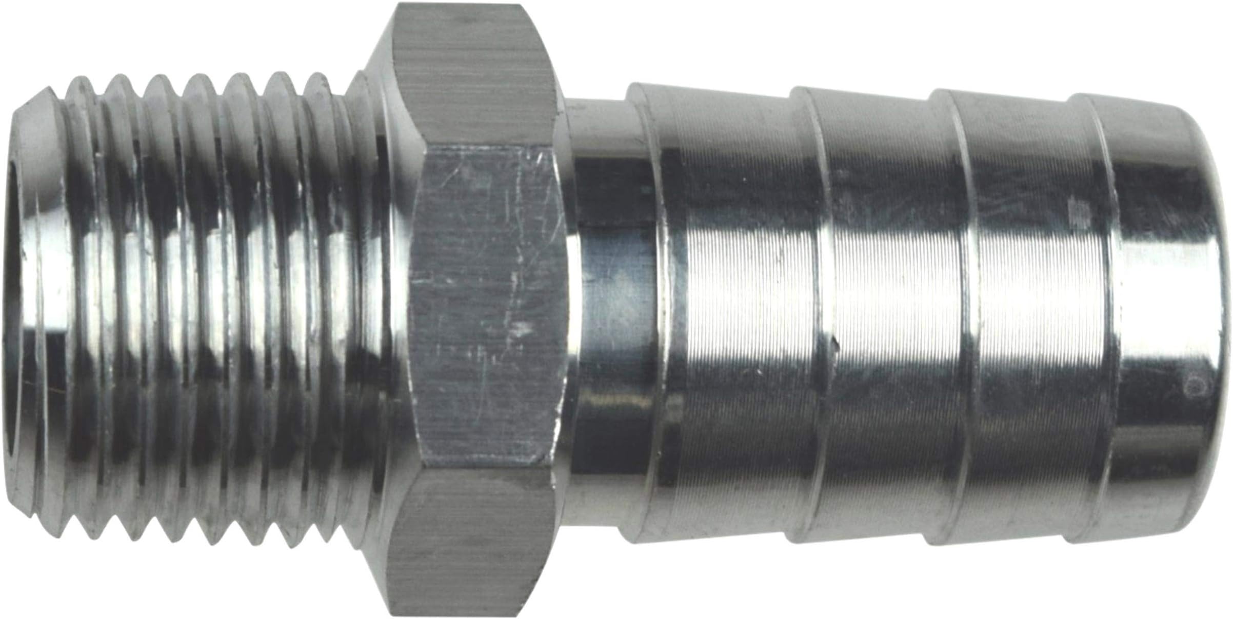 ICT Billet Straight 3/8" NPT Pipe to 5/8" .625" Hose Barb Fitting Bare Aluminum National Pipe Thread Connector Fluid or Air Designed & Manufactured in the USA AN840-10-06A