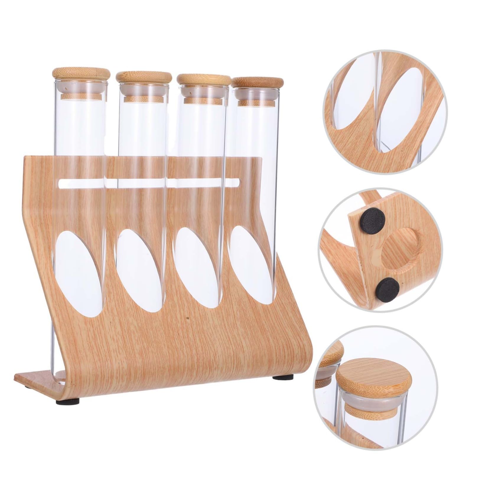MAGICLULU Kaffeebohnen Aufbewahrungsset und Silikon mit 4 Klarglasflaschen zur Multifunktionalen Lagerung von Gewürzen und Marmeladen für Küchen und Riegel