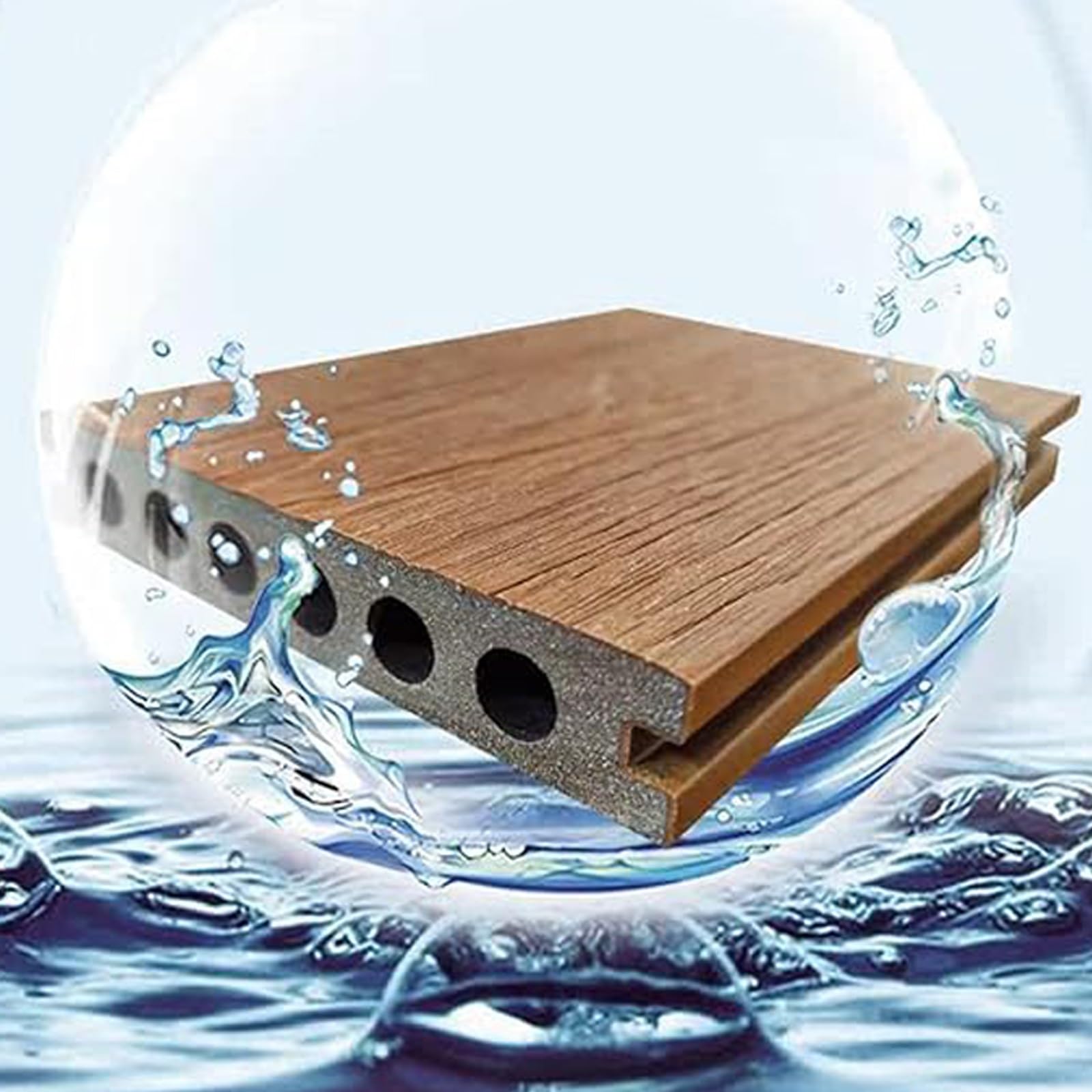 Kit per pavimentazione flottante, Piastrelle per decking in WPC ad Incastro, Marrone, 84x84 cm