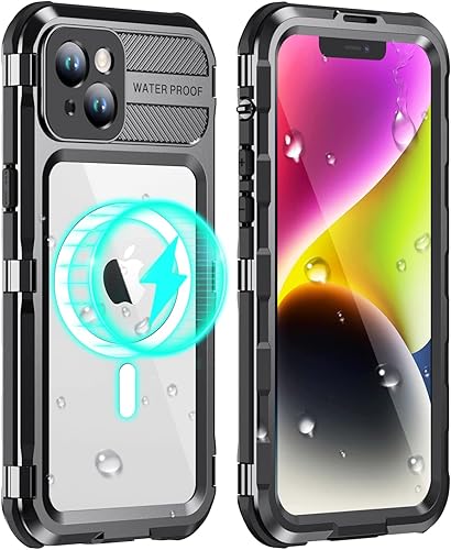 Miniatura 47 de WIFORT Funda impermeable para iPhone 14 Pro - Funda protectora de cuerpo completo de metal resistente, protector de pantalla integrado, IP68 a