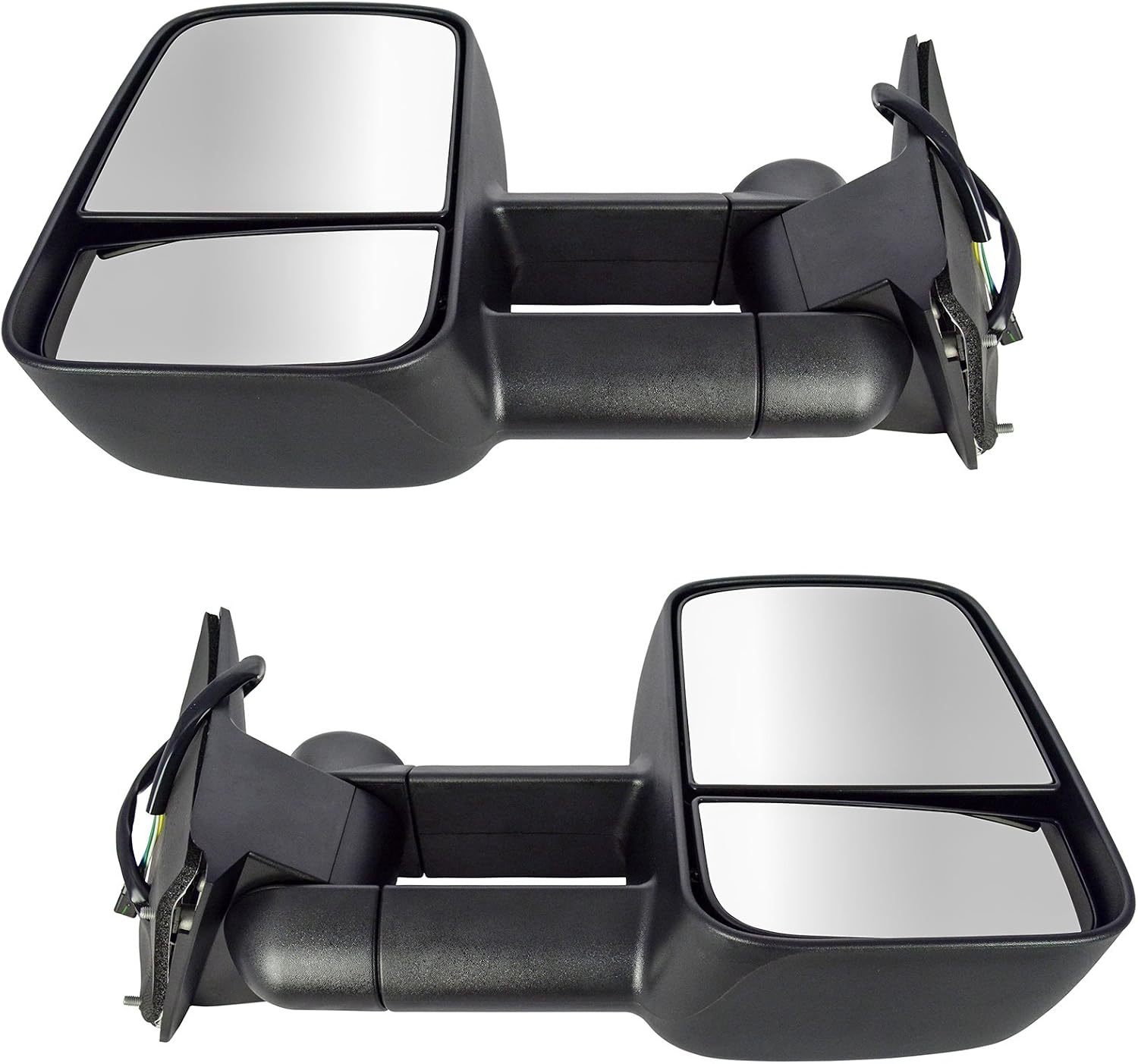 Trail Ridge Left and Right Mirror Assembly Set Power Towing Telescoping Foldaway Textured Black Compatible with 88-98 Chevrolet C1500 88-98 K1500 95-00 Tahoe 92-00 GMC Yukon