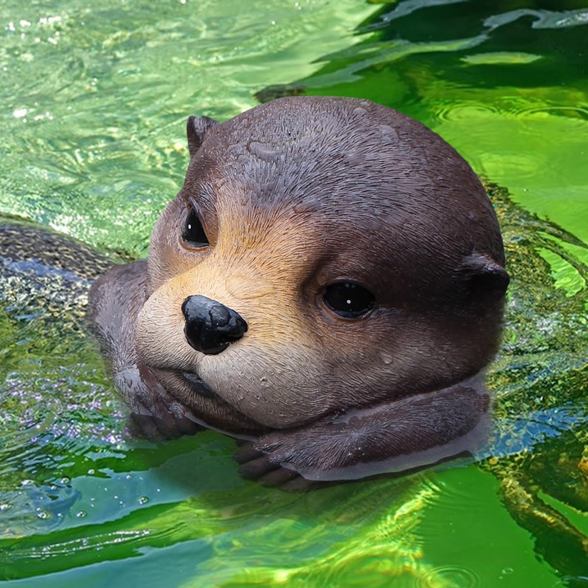 Amazon.co.jp: Otzoan フローティングカワウソの置物 樹脂製