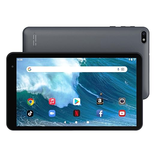 NORTH BISON Android Tablet 7 inch, Android 11 Tablet, 2GB RAM 32GB ROM, Quad-Core Processor, Dual Camera, WiFi, Bluetooth, 128GB Expand, GMS Certified-Silver