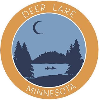 Deer Lake, Minnesota Crescent Moon Boat Vinyl Printed Die-Cut Decorative Auto Decal Sticker ~ Lake Life Adventure Souvenir Vacation Series