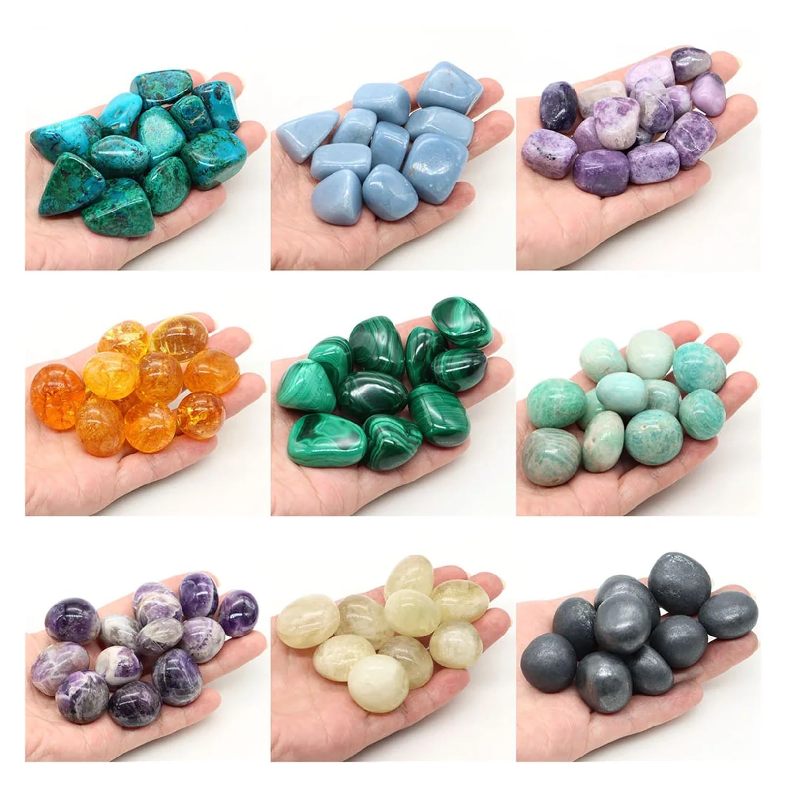 Grava para Acuario Piedras pulidas, Cristales, Gemas de Cuarzo, Mineral a Granel, Grava, Muestra, energía, minerales, Tanque, Acuario, jardín, decoración del hogar(Color 32,500g)