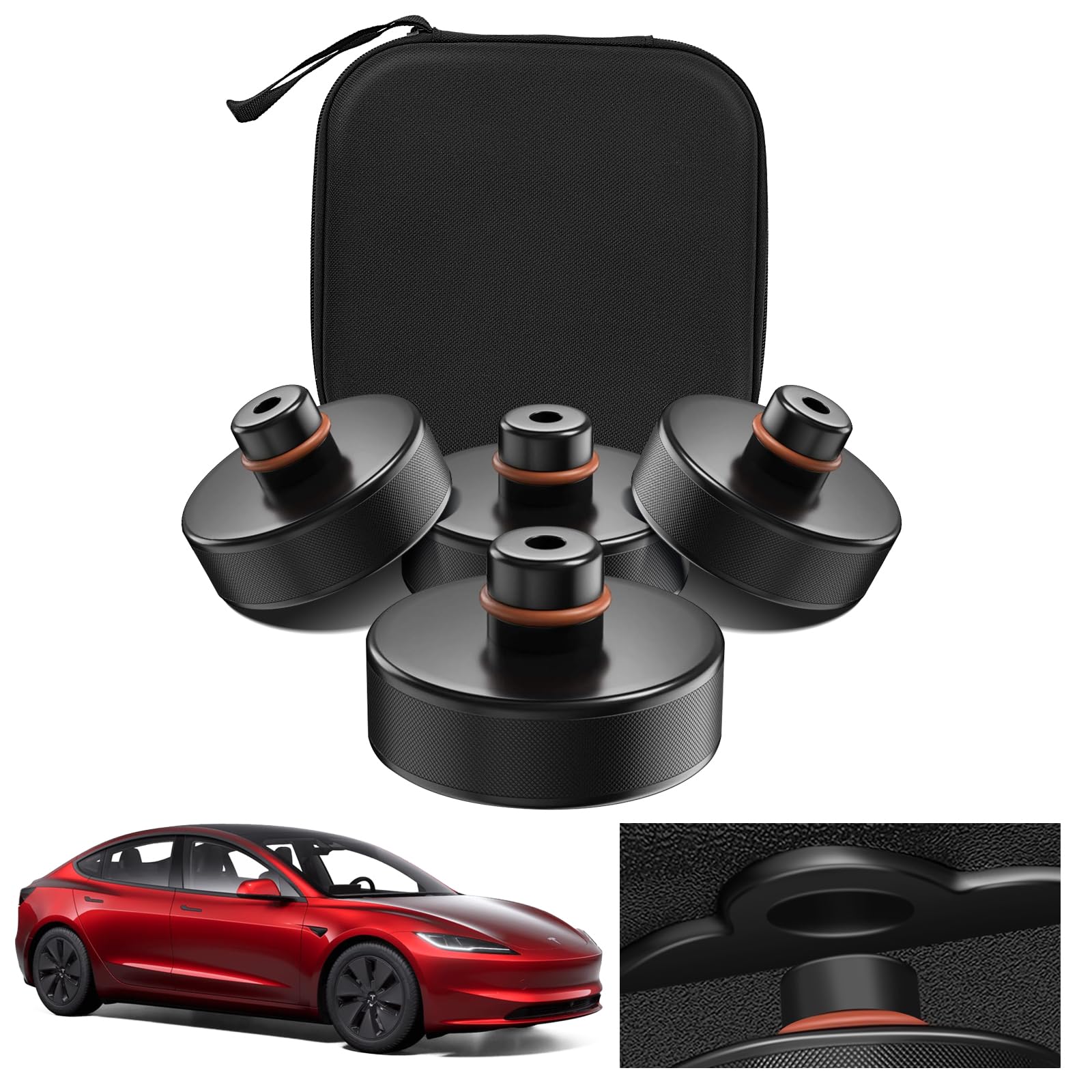 Tamponi Gomma Per Cric Tesla Model 3/Y/S/X - Set 4 Pezzi, Protezione Batteria E Telaio - Foto 5