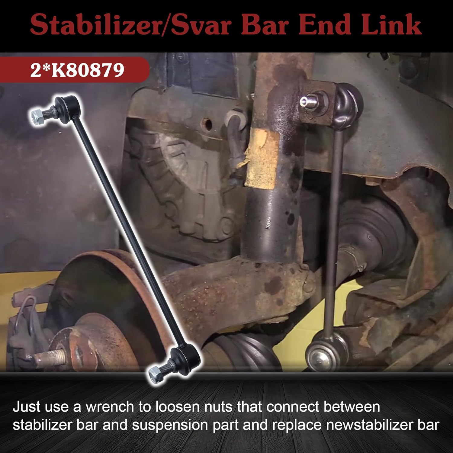 K80879 Sway Bar Link - Front Stabilizer End Link Compatible with 2008-2014 xD丨2006-2018 Yaris丨2012-2019 Prius C C