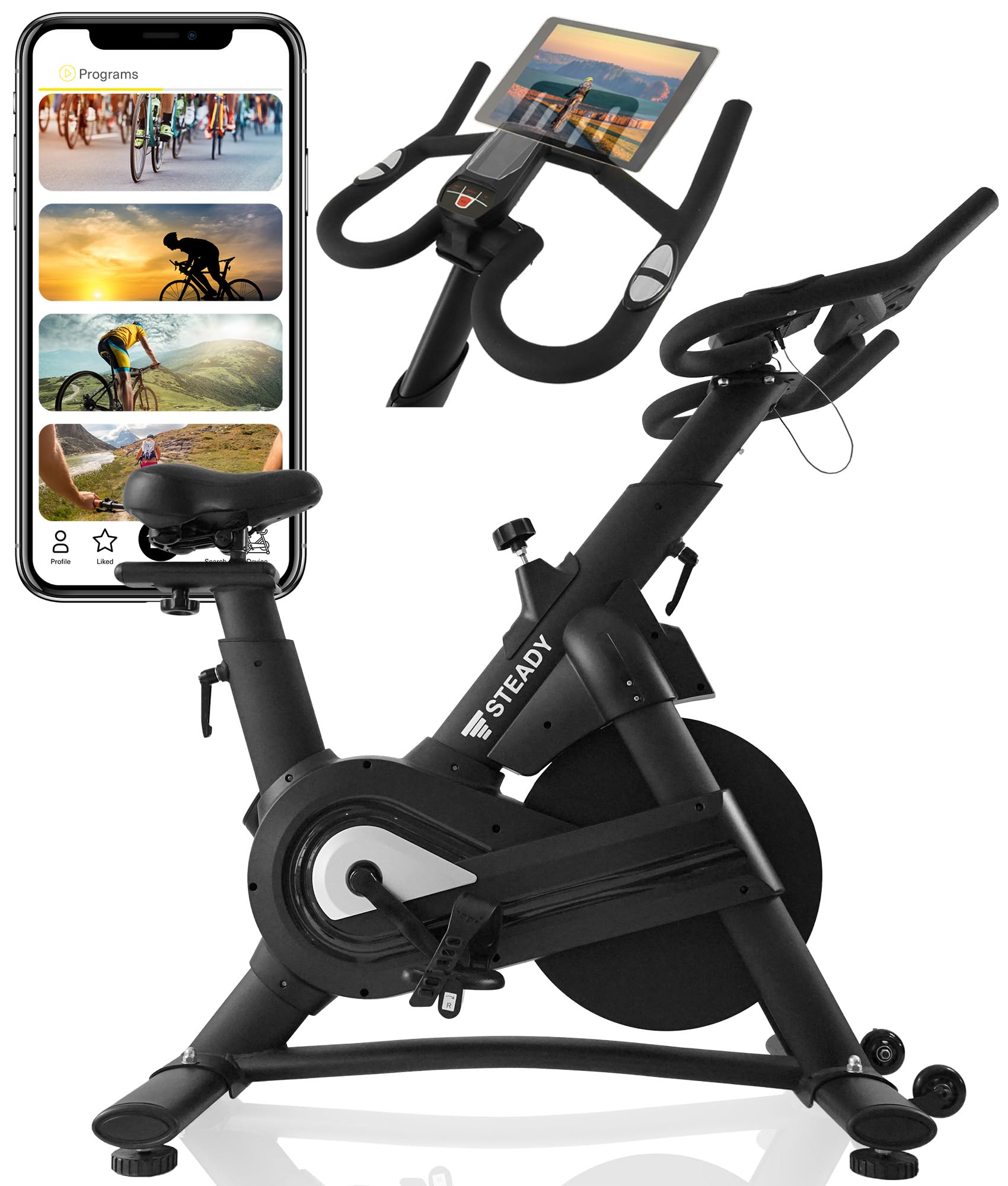 STEADY ST142 Exercise Bike Pro, Magnetic Resistance, Indoor Cycling Bike, Home Use, Quiet, High-End Model, Easy Assembly
