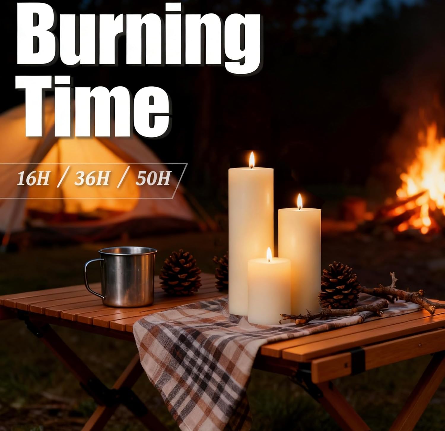 Ivroy Pillar Candles Bulk Set of 36，Hurricane Candles，3 Different Lengths 2 x 3/6/8 Inch (12 Each)，Dripless Unscented Smokeless，Gives You a Better Atmosphere When Organizing an Event Party.