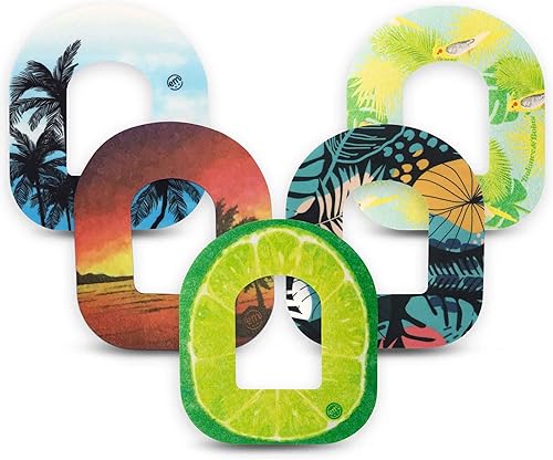 Vista 30 de ExpressionMed - Parches adhesivos para Omnipod (paquete de 5) - Cintas con sensor CGM precortadas a prueba de agua, no se deshilachan, precortadas