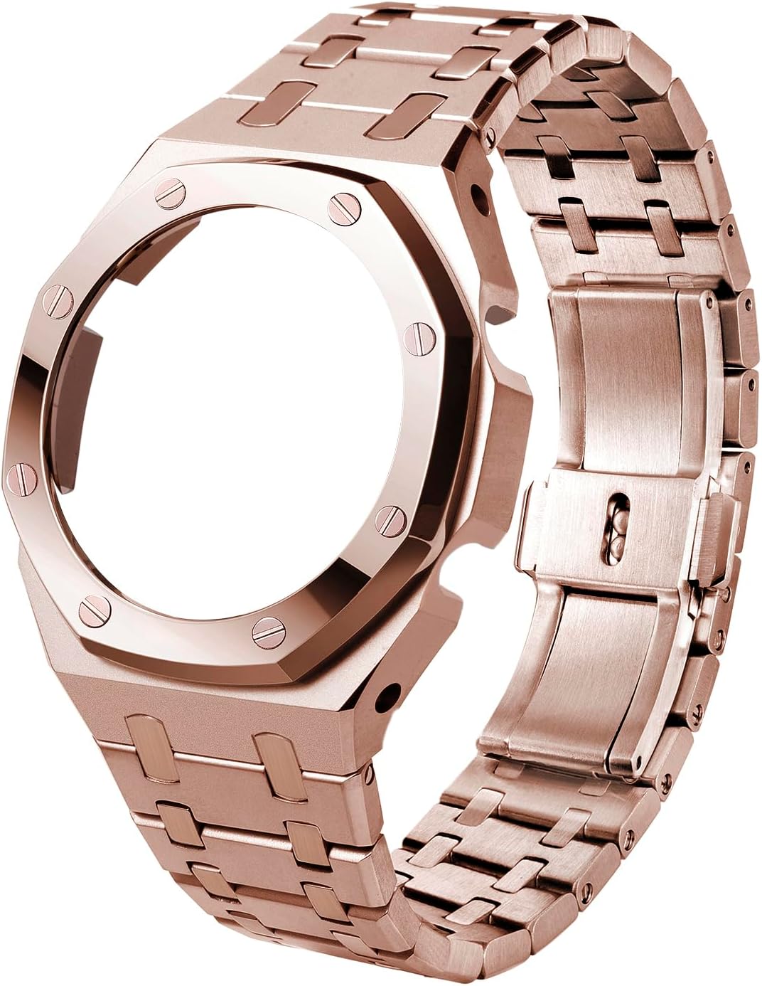 Watch Strap Case Metal Mod Kit Parts,316L Stainless Steel Blingbling Sandblast Watch Bezel Band Shiny Smooth Modify Parts Compatible With Casioak G shock Watches GA2100 GA2110 GAB2100
