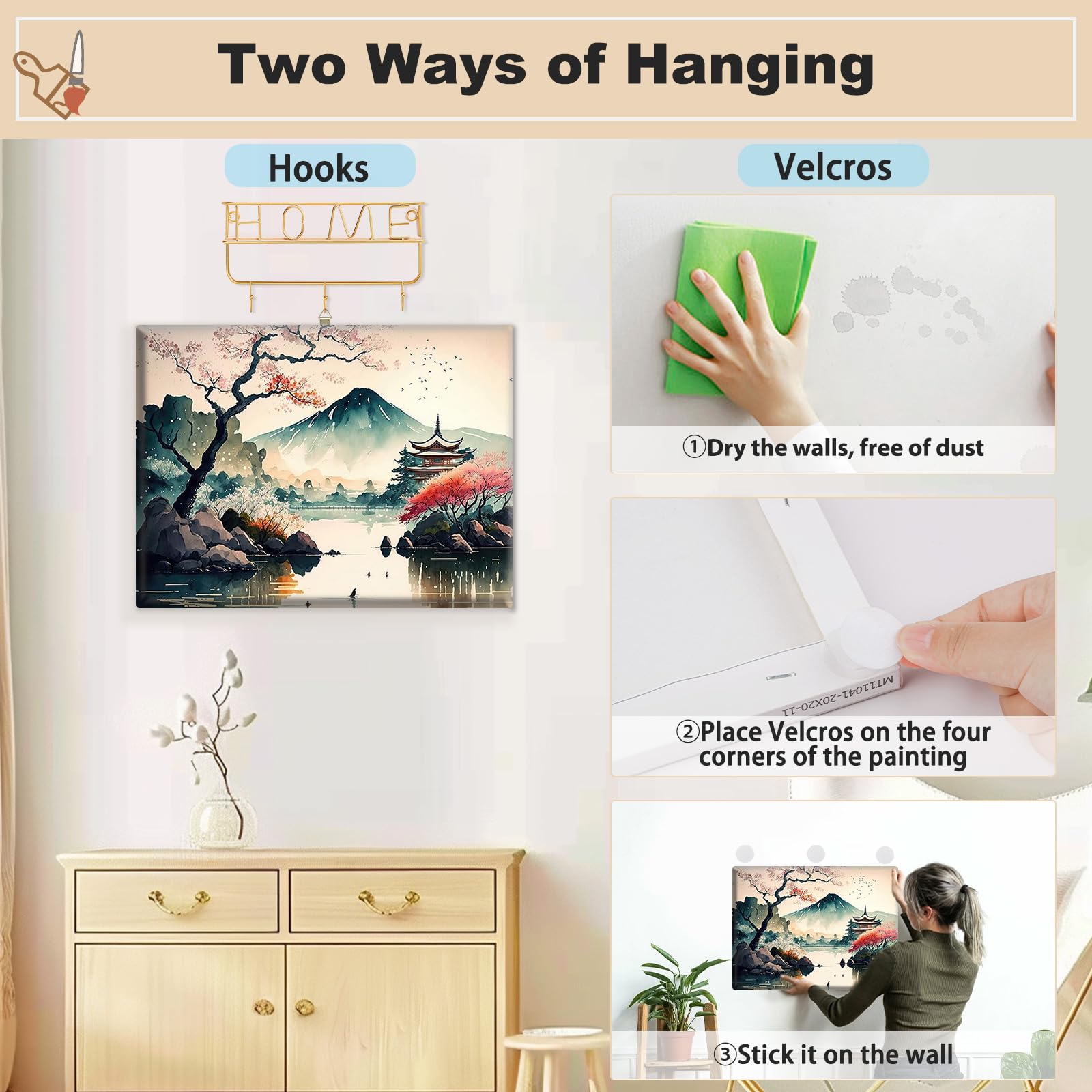Peinture Par Numéro Paysage Japonais – Kit Complet Avec Cadre 40x30 Cm, Toiles HD Et Pinceaux