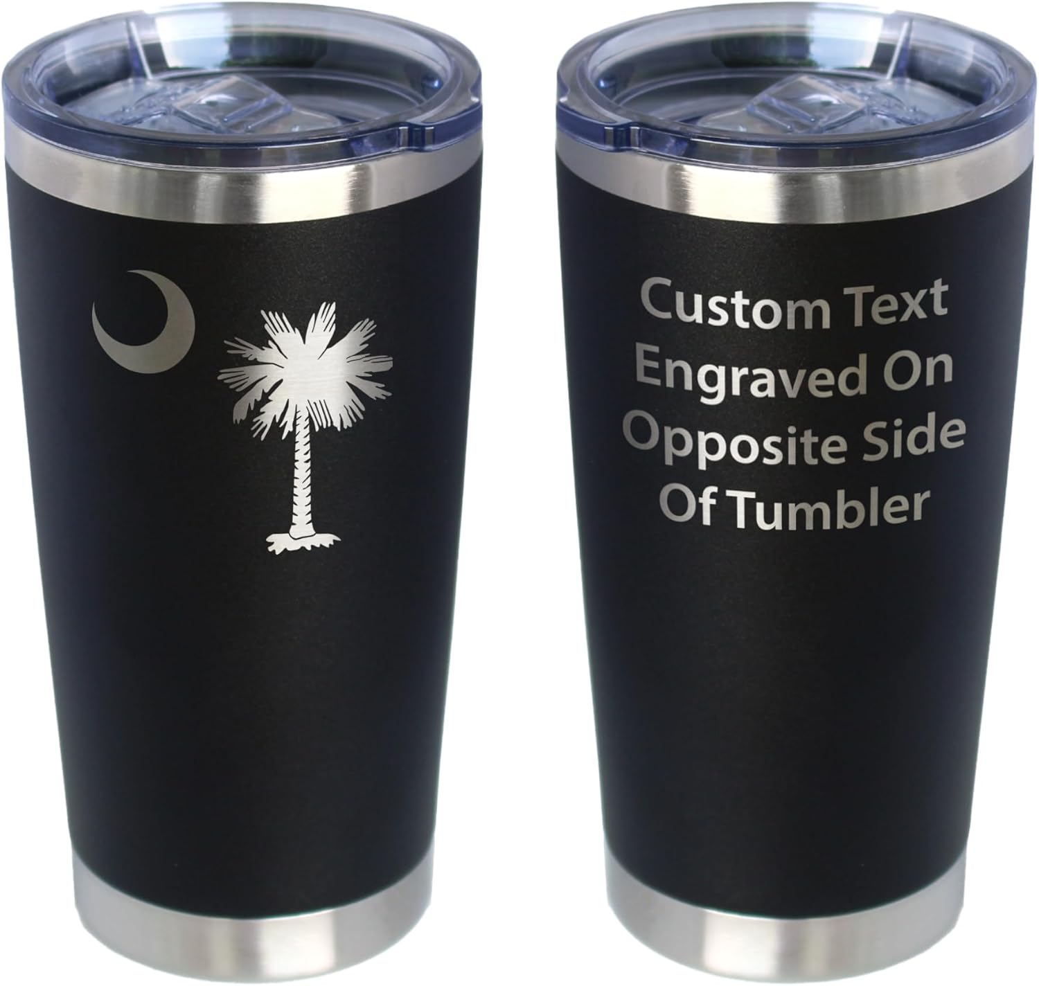 Custom South Carolina Flag - Personalized Insulated Coffee Tumbler Cup with Sliding Lid - Stainless Steel Insulated Mug - State Themed Drinking Decor and Gifts for South Carolinian Women & Men