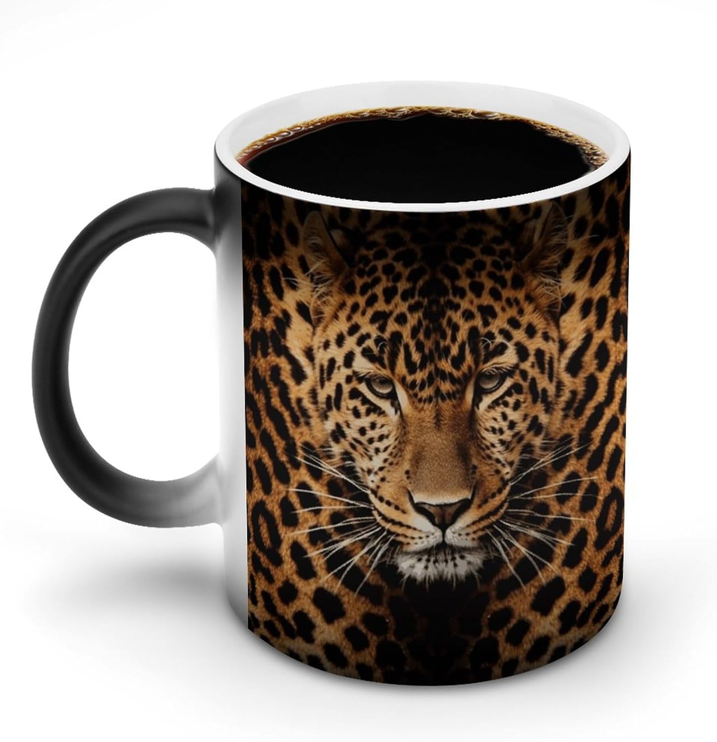 Color Changing Cups,Depict A Leopard Printed 11 Oz Ceramic Cups for Birthday Men Women