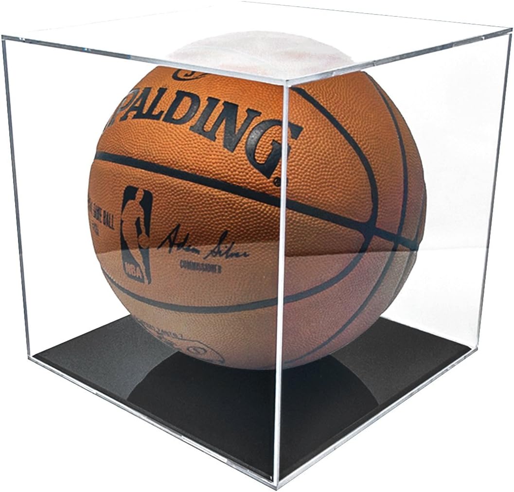 BallQube Basketball Display Case for Autographed and Souvenir Balls Clear Cube Holder