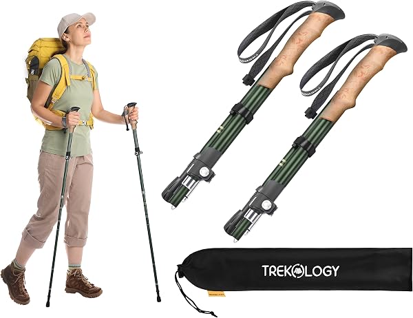 TREKOLOGY Hiking Stick Adjustable Lightweight Walking Sticks