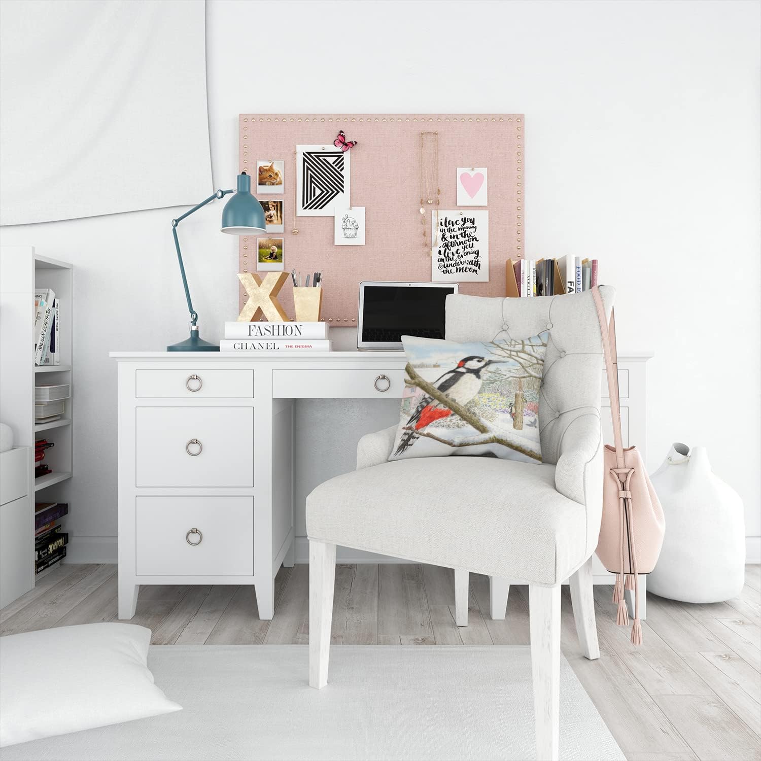 Caroline's Treasures ASAD0701PW1414 Spotted Woodpecker by Sarah Adams Fabric Decorative Pillow Machine Washable, Indoor Outdoor Decorative Pillow for Couch, Bed or Patio, 14Hx14W