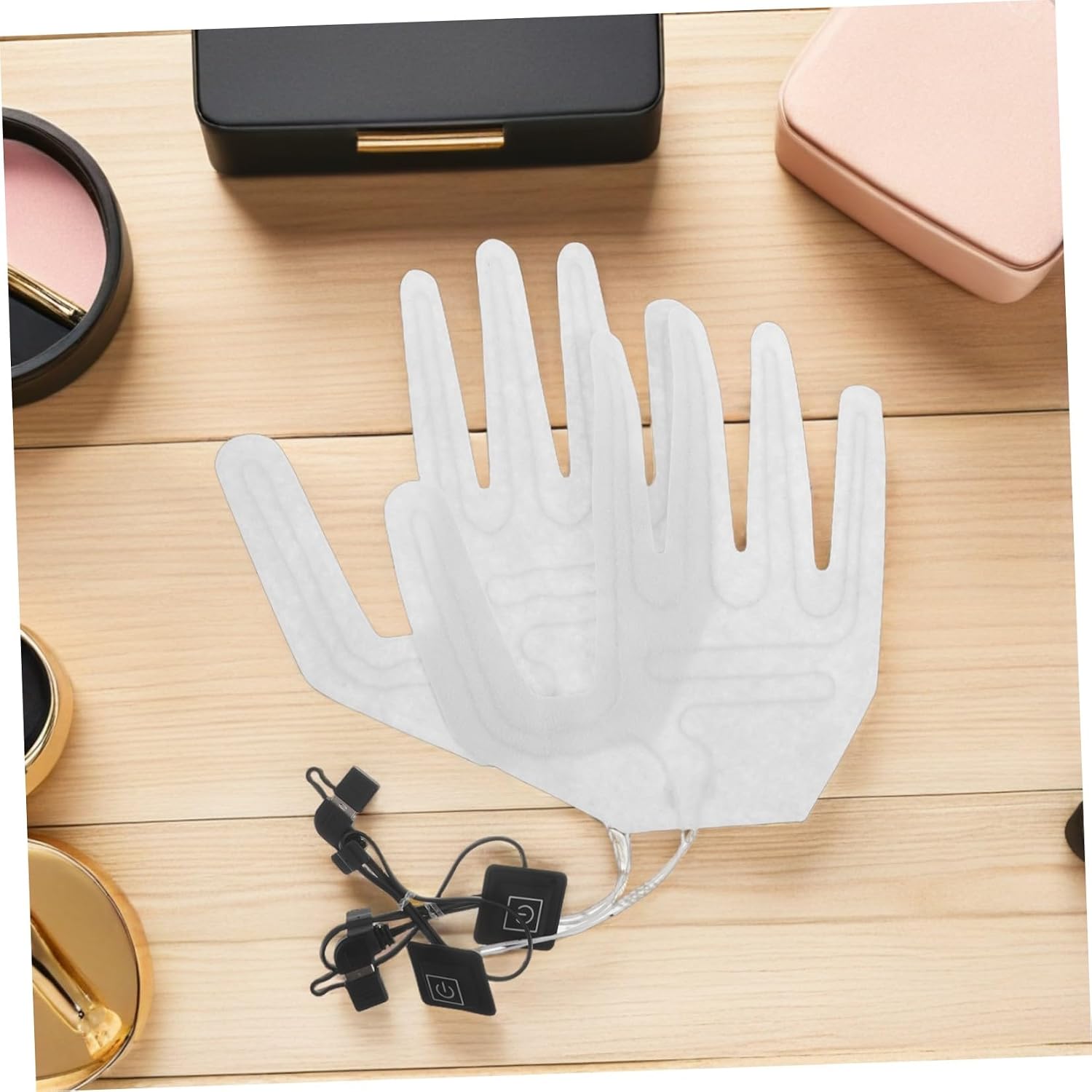 Uonlytech 2pcs Electric Hand Warmer Pad for Gloves Full Finger Heated Glove Insert with Energy Efficient Cloth Heating Sheet for Outdoor Adventures and Winter Work