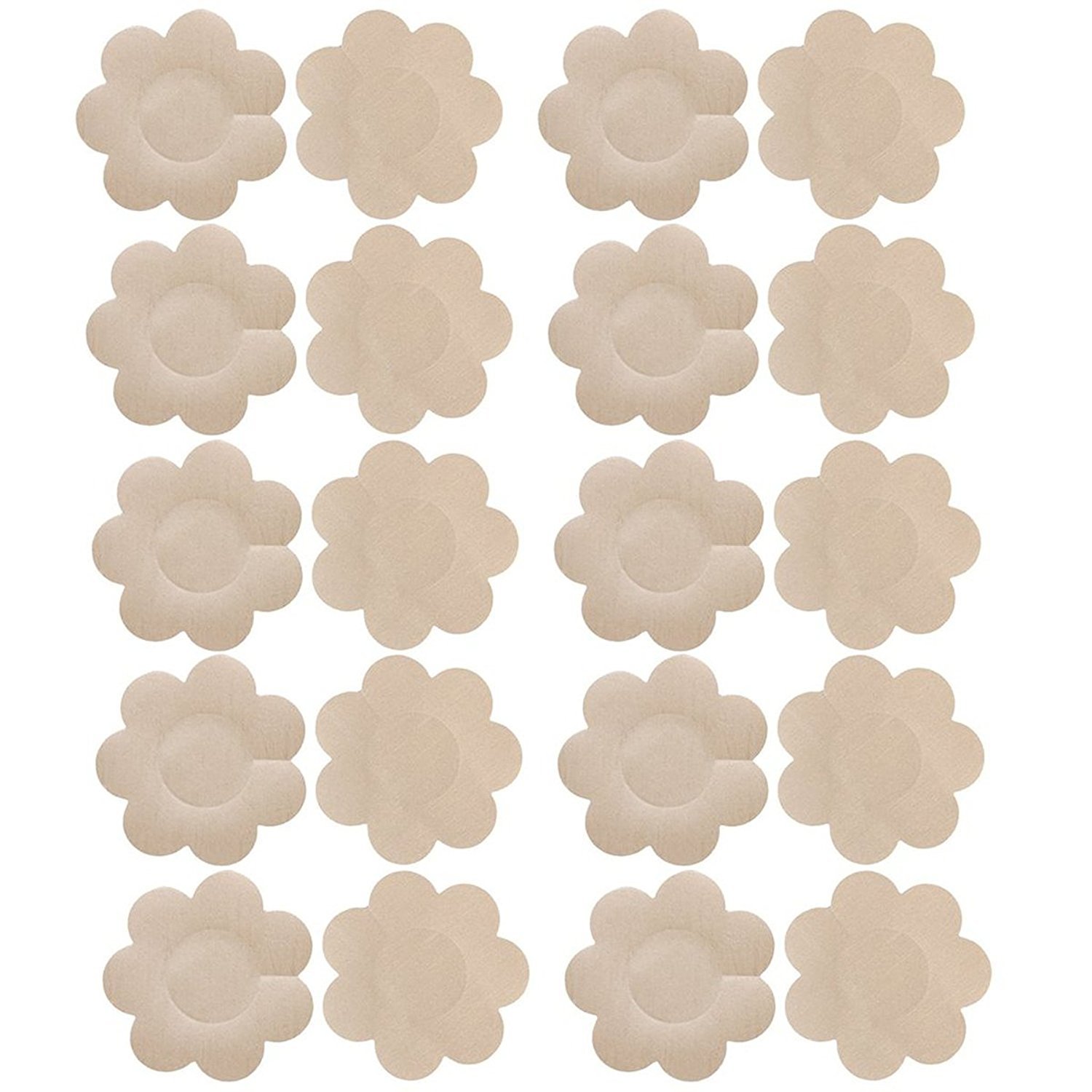 Creamlin Women's Naked 10 Pairs Sexy Pasties Disposable Pasty Set Stain Nipple Cover Multi Design, One Size