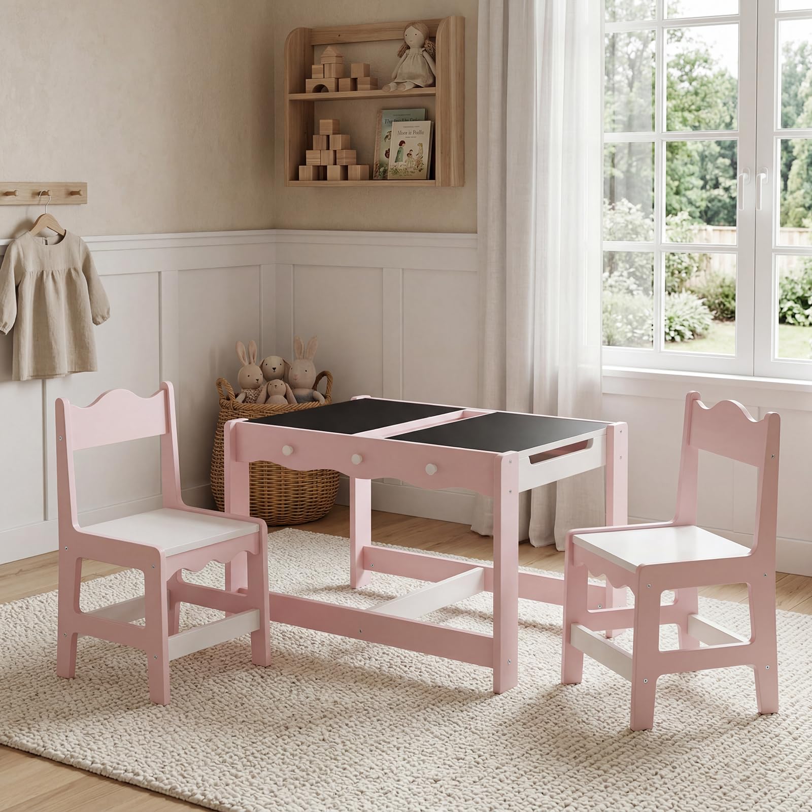 chairus table enfants 3 en 1 avec 2