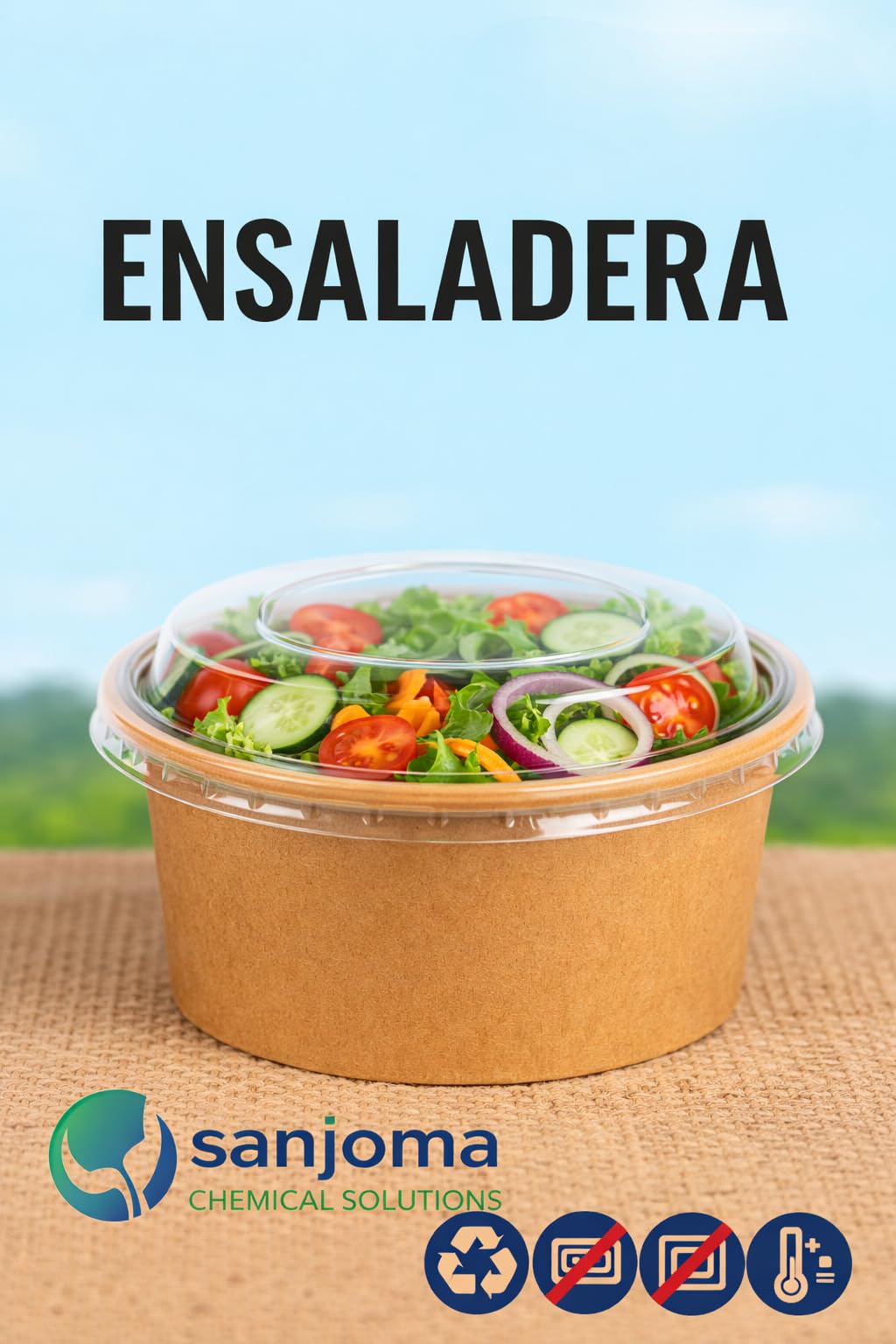 200 Ensaladeras Kraft 750 ml con Tapa PET Transparente, Envases Resistentes para Ensaladas, Pasta y Take Away, Aptas para Microondas