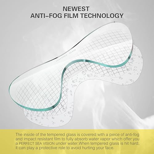 Miniatura 2 de Supertrip Equipo de esnórquel para adultos, juego de esnórquel antivaho, máscara de esnórquel de vidrio templado para adultos, equipo de esnórquel