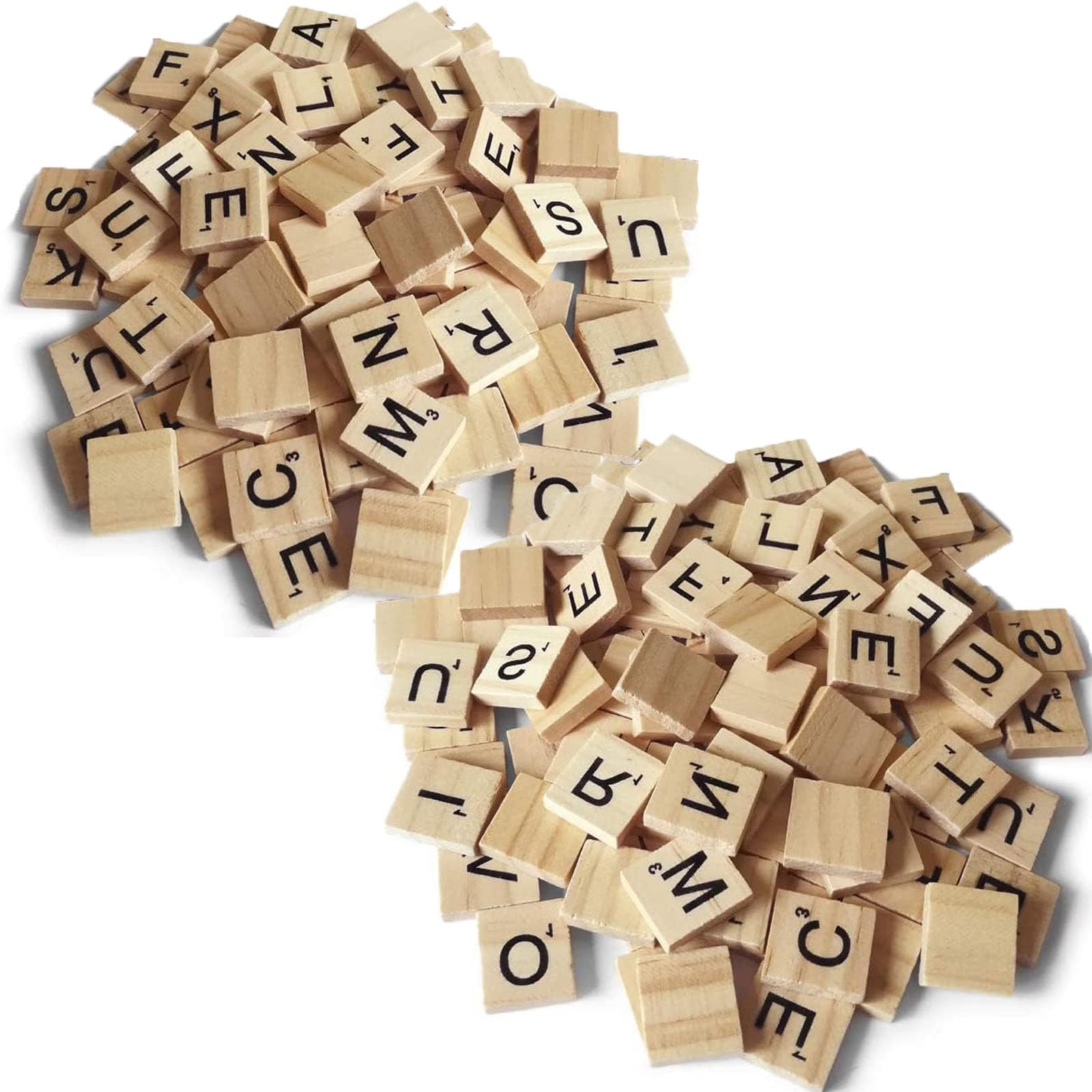 200 Pieces Scrabble Wood Letter Tiles Scrabble Letters for Crafts Diy Wood Gift Travel Scrabble Wood Scrabble Tiles Wooden Alphabet Tiles Diy Wood Gift Decoration Making Alphabet Coasters