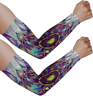 Mangas de braço com proteção solar UV para homens e mulheres, mangas de mandala roxa para proteger os braços esportes mangas de braço proteção solar mangas de braço capa protetora UV, Mandala roxa