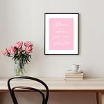 Pink Aesthetic Room Decor - Set of 6 Floral Wall Art Prints, Boho Wall Decor for Teen Girls, Pastel Dorm Room Wall Art, Cute 8"x10" Unframed Posters, Floral Prints for Bedroom, Modern Teen Room Decor