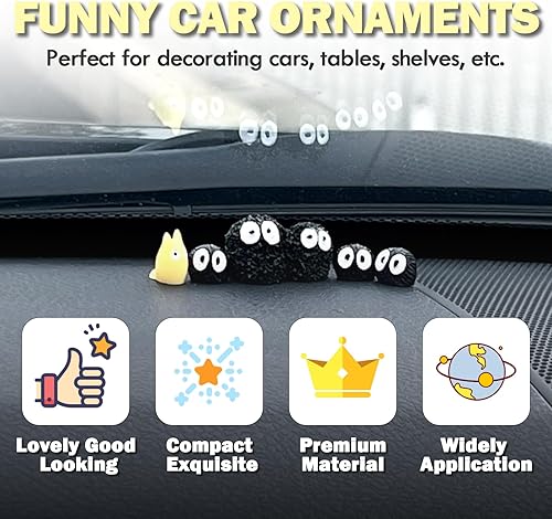 Miniatura 9 de TSTESE Decoración de espejo retrovisor para salpicadero de coche, 8 unidades, decoración interior de vista trasera, decoración de Sprite, accesorios