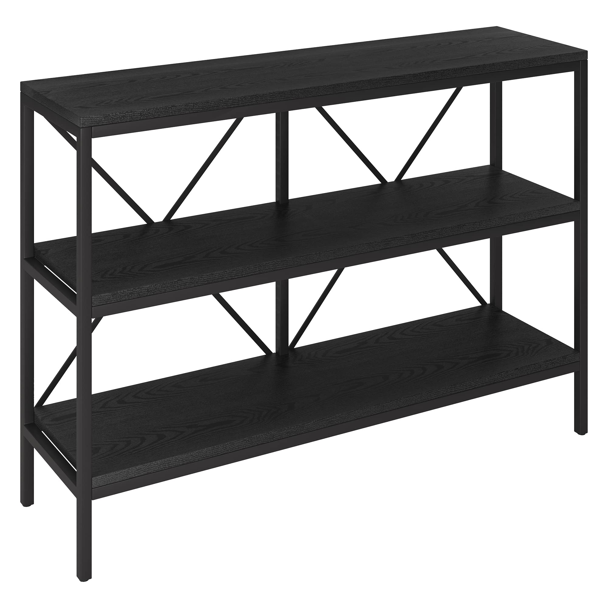 Henn&Hart 42" Wide Rectangular Console Table – Blackened Bronze, Modern Industrial Style For Living Room, Entryway, Office