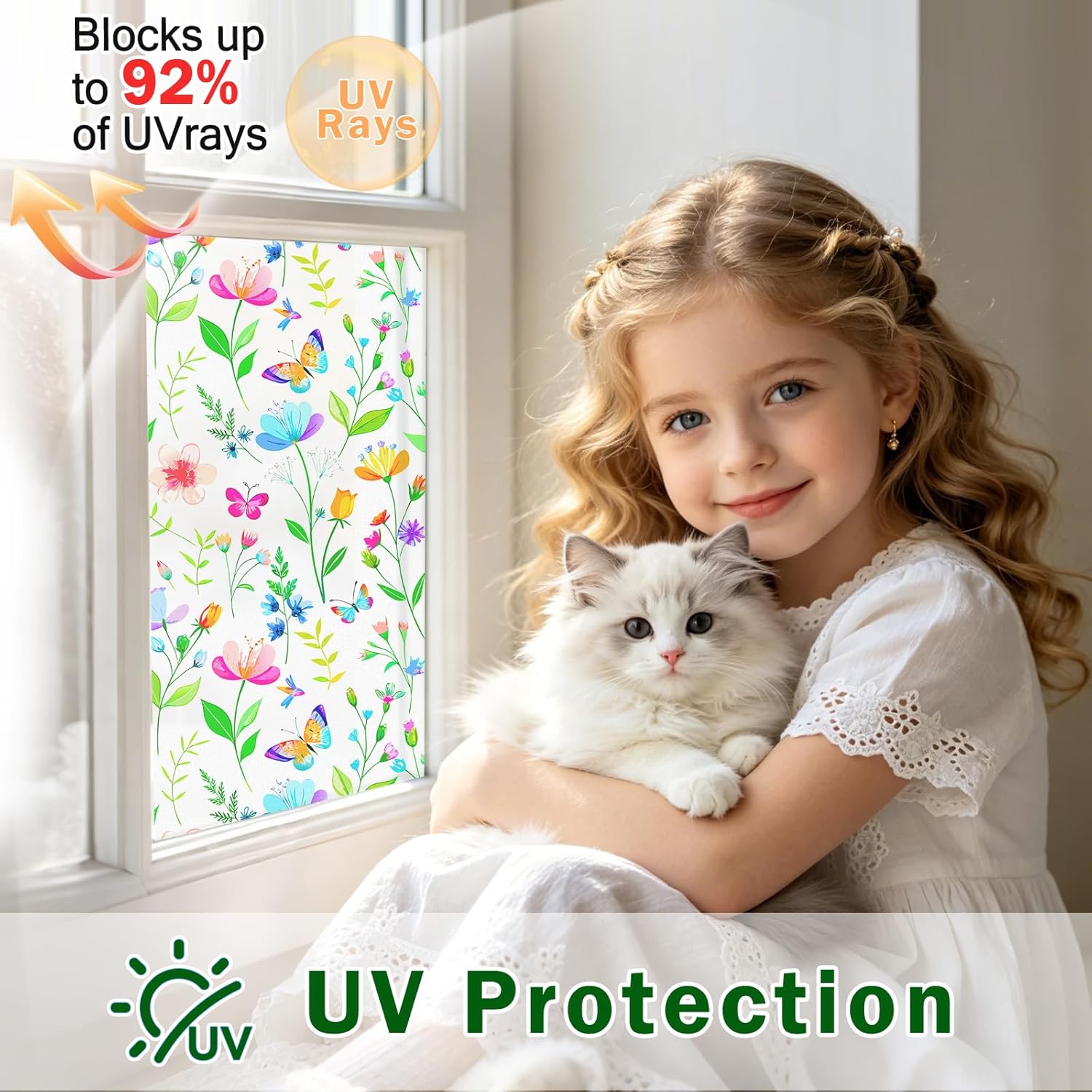 Window Film, Frosted Privacy, One Way Tint, UV Block, Heat Insulation, Anti-Glare, Static Cling, Renter Friendly for Home Bathroom Door