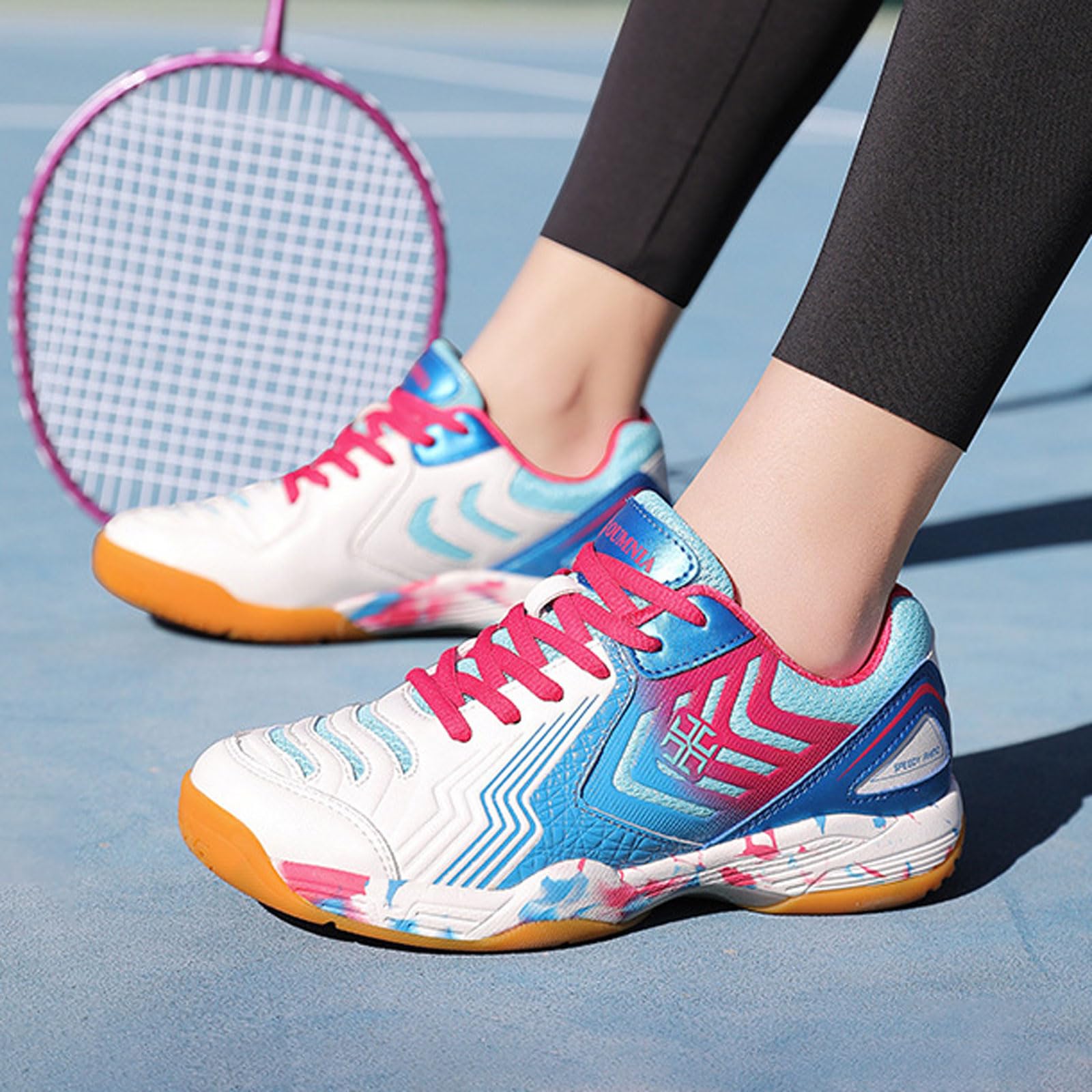 Badminton Schuhe,Tennis Shoes,Volleyball Schuhe Herren,Indoor Hallenturnschuhe,Badminton Schuhe Damen,Tischtennis Schuhe,Komfort,rutschfeste,Atmungsaktives,DäMpfung,Für Einsteiger,Weiß
