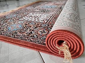 Kashmiri Silk Rugs 4X6 FEET Super Soft Design Rectangular Carpet Design for Living Room & Bedroom (RUST5)