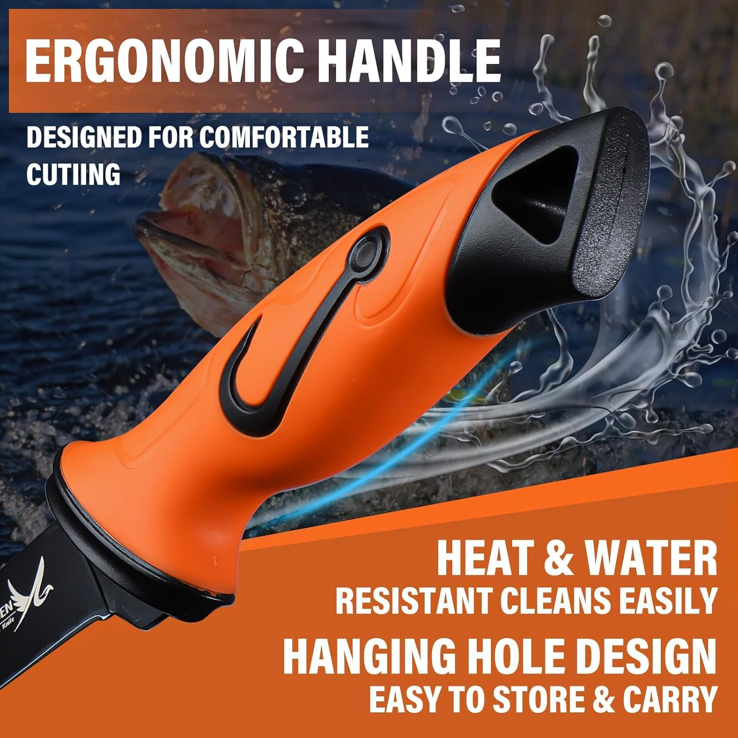 Golden Bird Fixed Blade Knife with Sheath & 9 inch Fish Fillet Knife