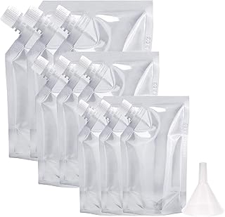 Rum runners for cruise Concealable and Reusable cruise sneak flask Liquor Pouches flask kit Sneak Alcohol Plastic flask hide drinking flask kit (8OZ3 + 16OZ3 + 32OZ3))