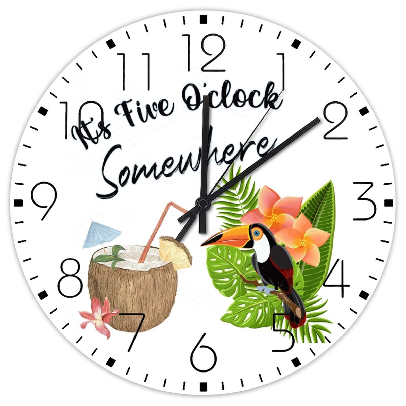 Horloge murale ronde en bois de 38 cm pour chambre d'enfant et salon