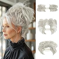 Vista 9 de Peine de moño desordenado con clip lateral para mujer, corto, natural, lacio, versátil, ajustable, fácil de peinar, piezas de cabello